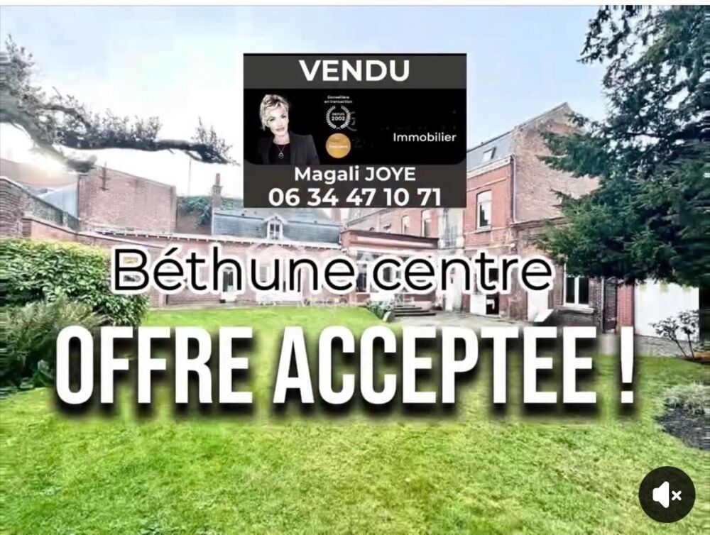 Vente Maison Hyper Centre ville -garage double et grand jardin! Bethune