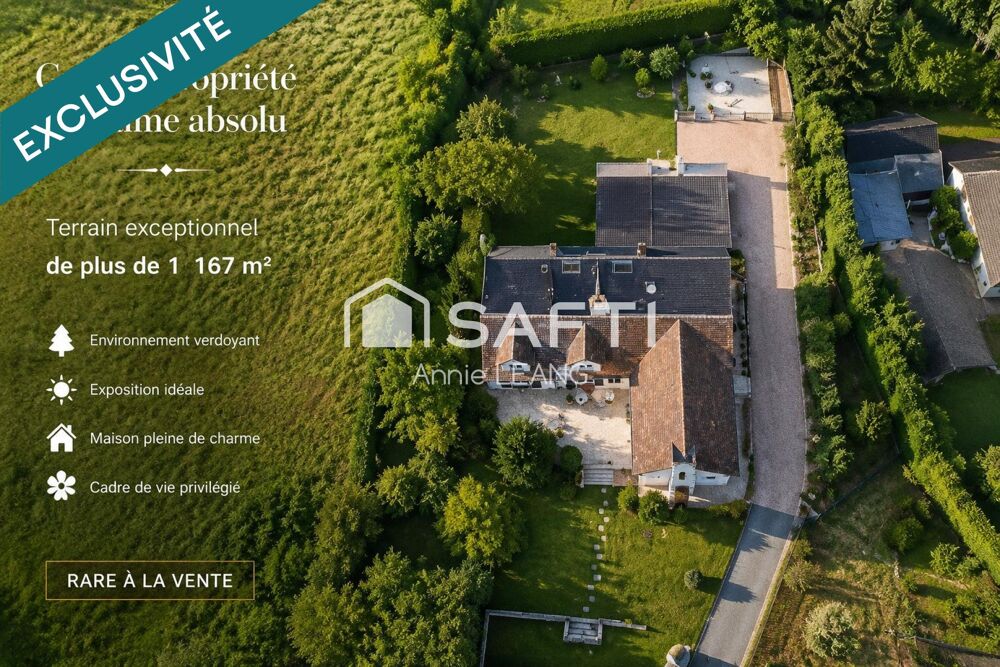 Only a 7-minute walk from Montévrain town centre, this exceptional 244 sq.m. character residence is nestled within 1,167 sq.m. o