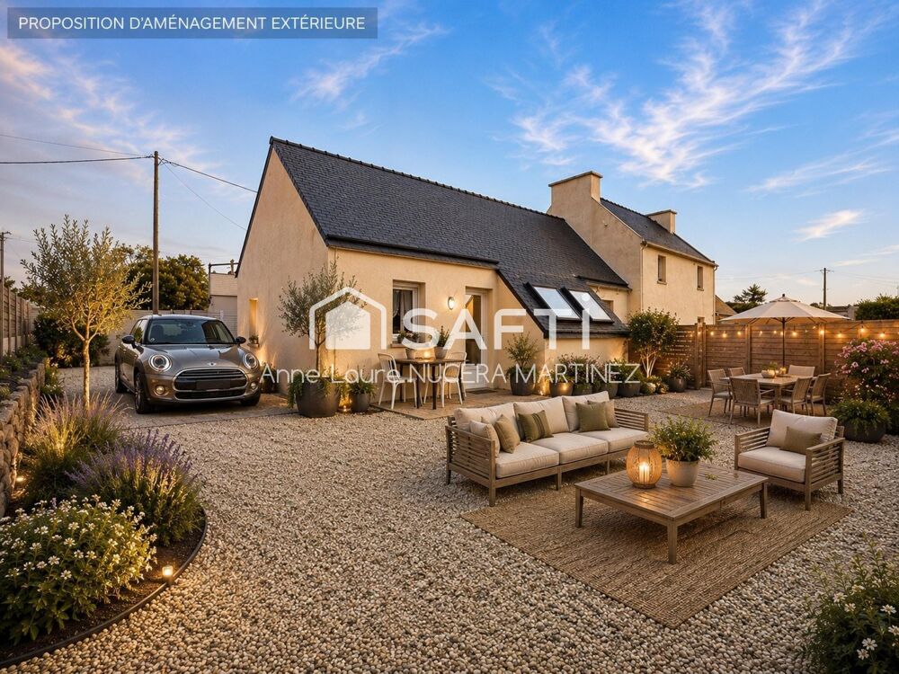 LANDEDA à 300 m de la plage  2 maisons sur 1 280 m²