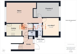  Appartement � vendre 3 pi�ces 55 m�