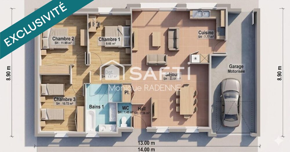 Vente Maison MAISON INDIVIDUELLE  DE PLAIN PIED AVEC GARAGE Wanquetin