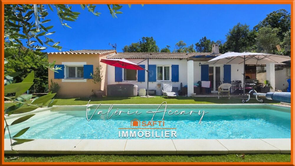 Vente Maison Sainte-Anastasie : Maison de 112 m² sur un terrain de 1400 m² avec dépendance aménagée, piscine... Sainte-anastasie-sur-issole