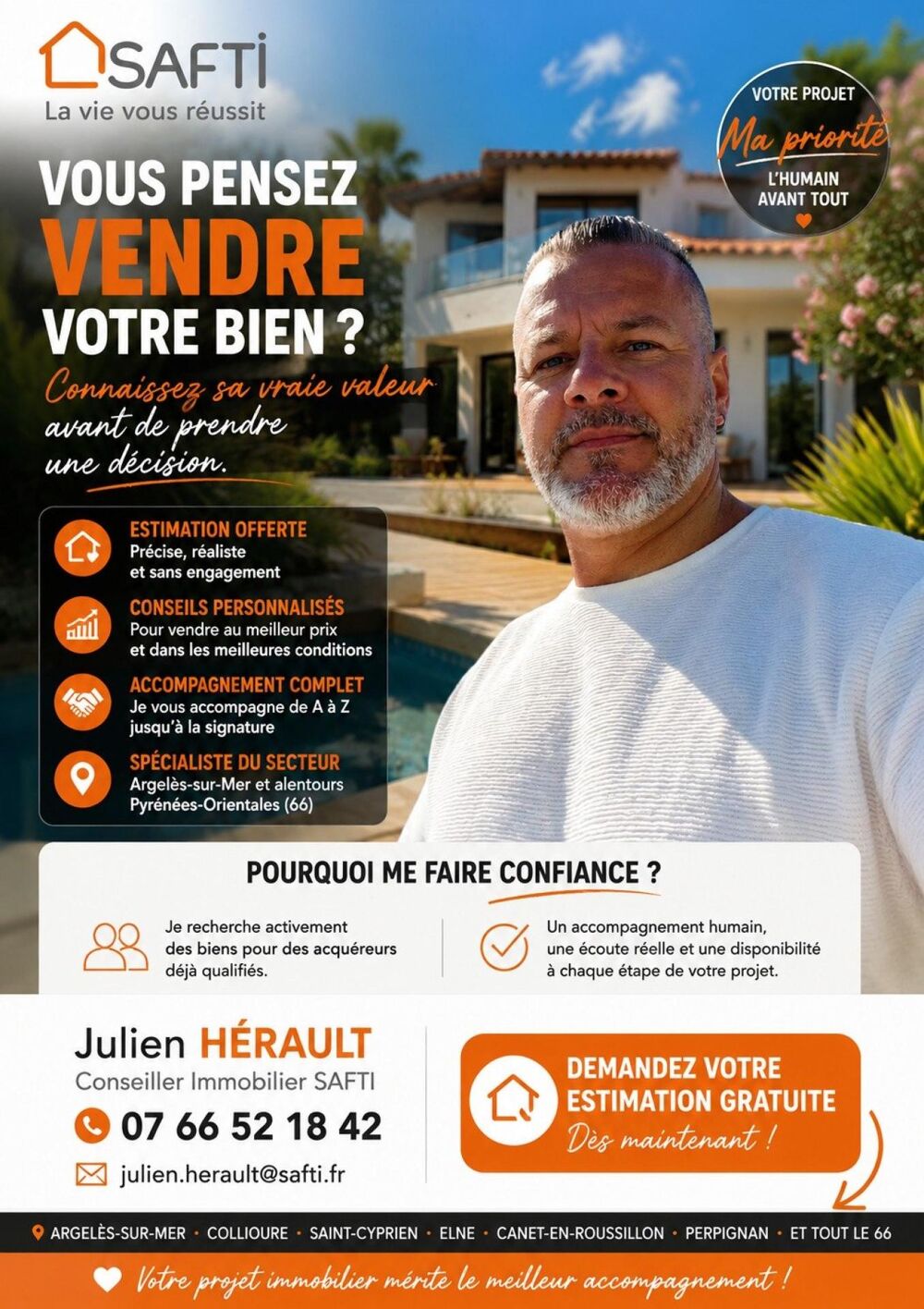 Superbe villa de 197.45 m² comportant cinq suites.