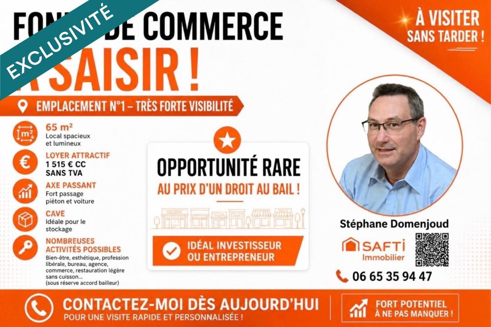   FONDS DE COMMERCE – EMPLACEMENT N°1 - A SAISIR 