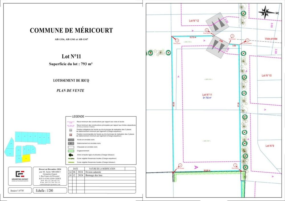 Vente Terrain Terrain à bâtir lotissement résidentiel Mericourt