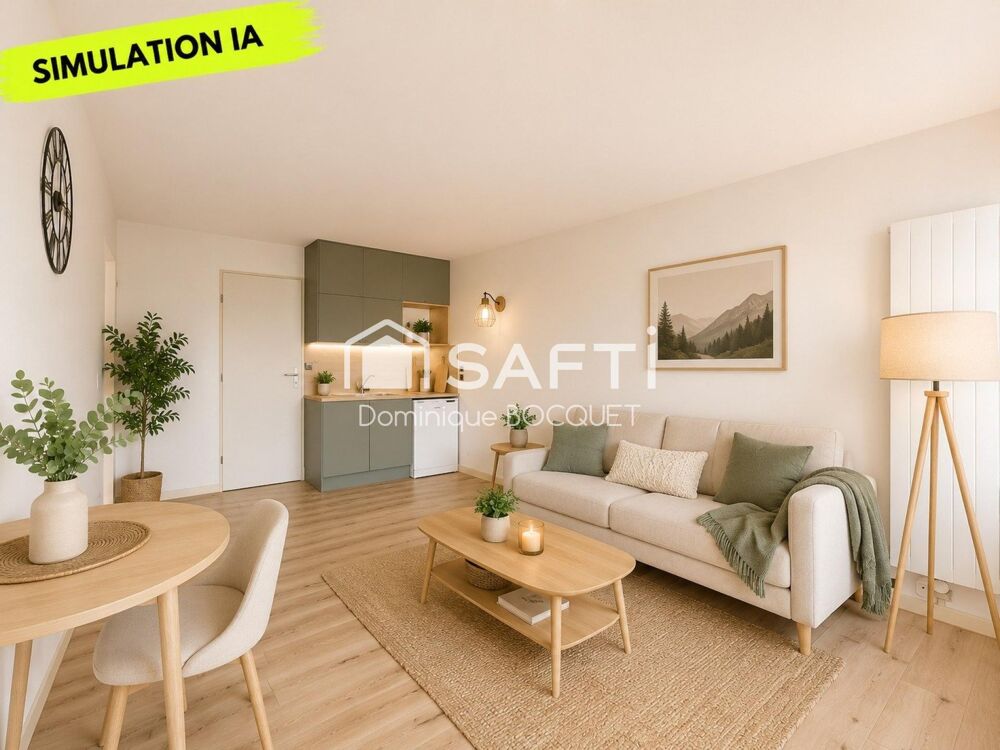 Studio + cabine 27 m2, exposé sud, balcon, ascenceur.