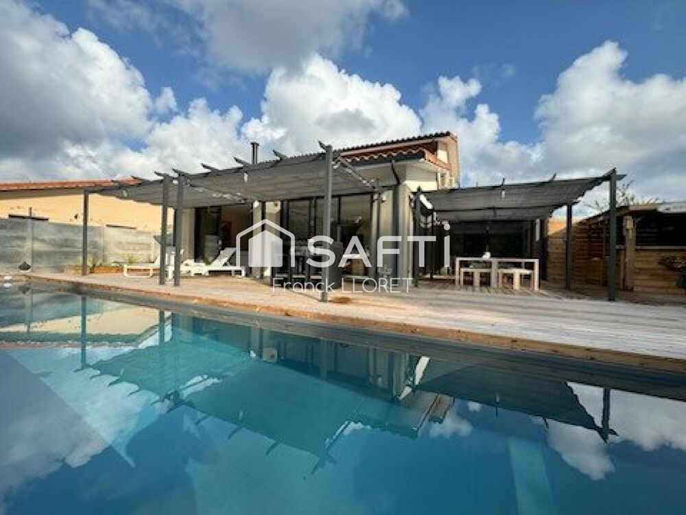 Maison contemporaine 4 chs, piscine, grand terrain