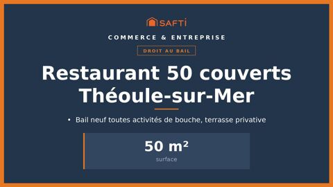 Droit au bail restaurant 50 places, Th&eacute;oule 162000 06590 Theoule-sur-mer