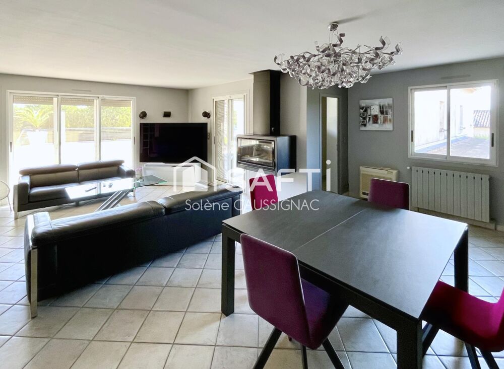 Maison rénovée de 188 m², 5 chambres, piscine, 3 grands garages