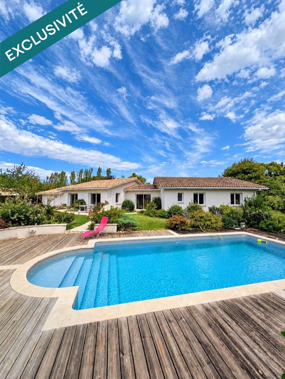 MONBALEN (47340)  MAISON DE PLAIN-PIED 145 M²  4 CHAMBRES  PISCINE