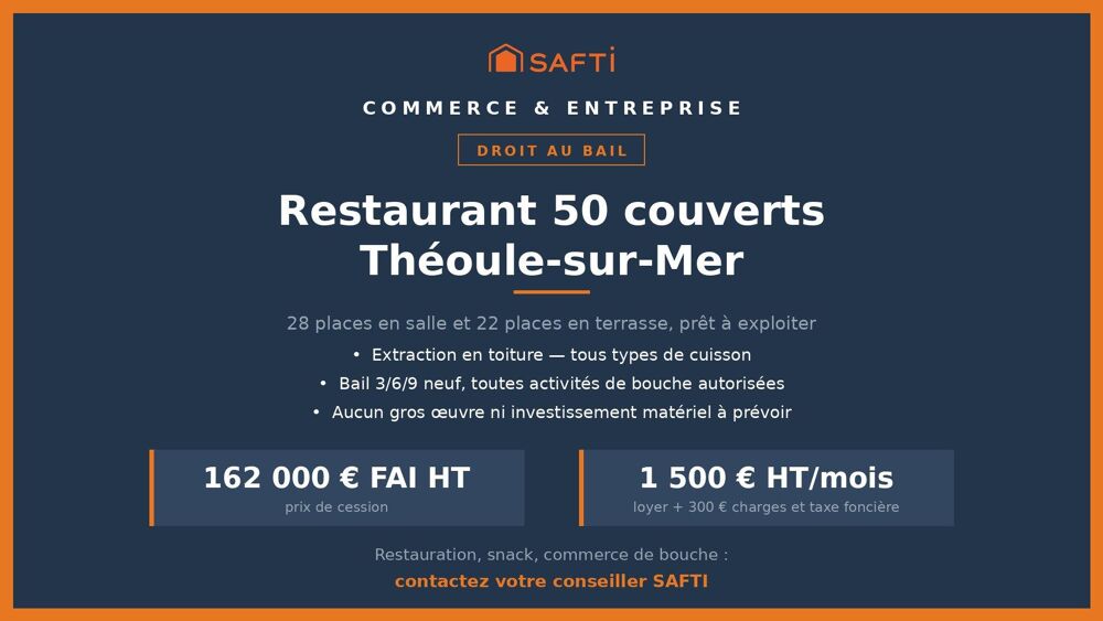   Bail restaurant 50 places - Théoule-sur-Mer 