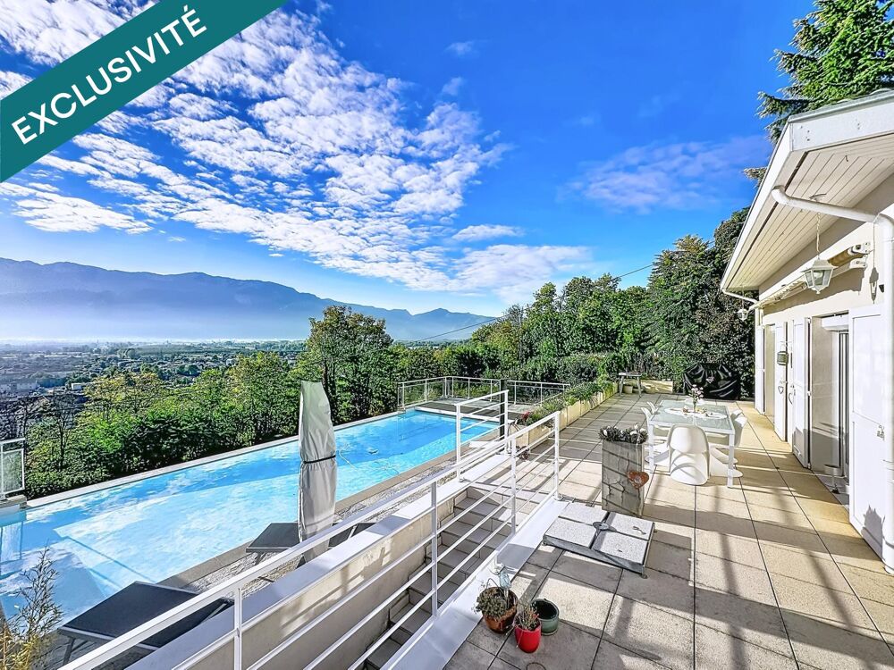 Vente Maison Villa de 185 m², 5 chambres, vie de plain-pied, piscine à débordement, vue panoramique 180° et annexes 130 m² Tullins