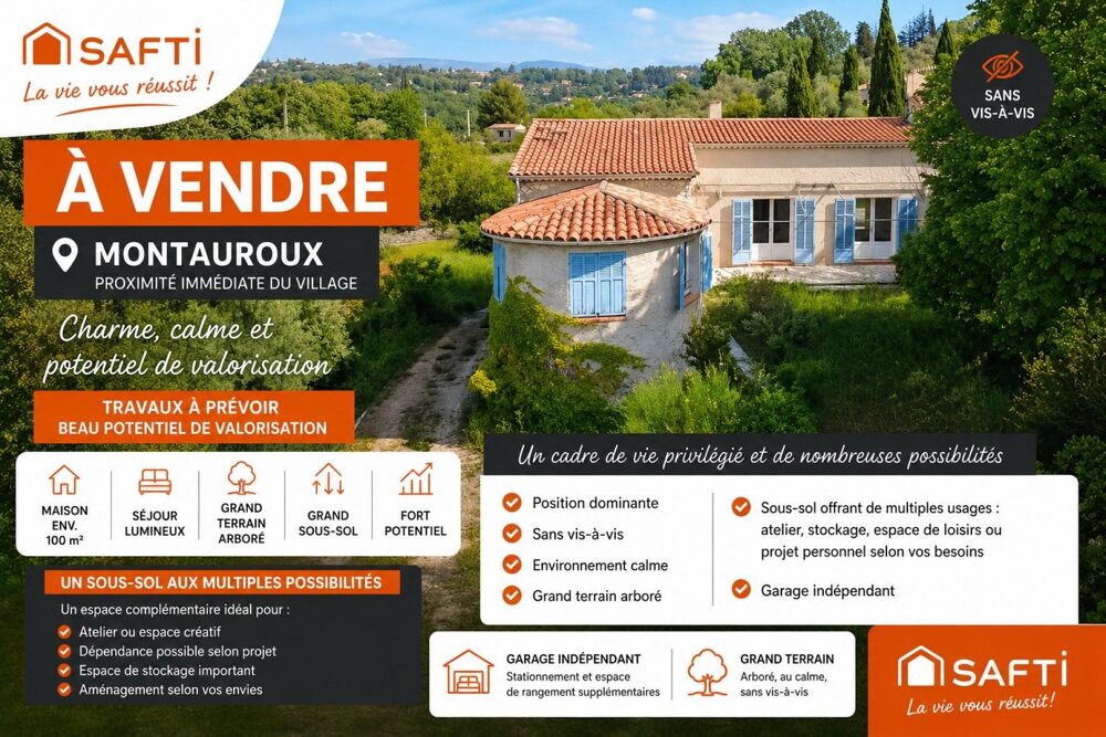 Vente Maison DEMEURE DE CHARME , PISCINE,GARAGE,SOUS SOL Montauroux
