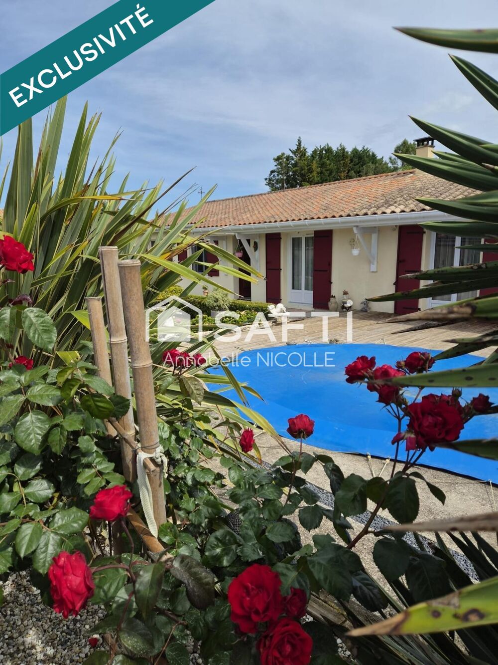 Vente Maison Maison familiale de plain-pied avec piscine et double garage, sur terrain arboré de plus de 1900 m2 à Couquèques (33340) Couqueques