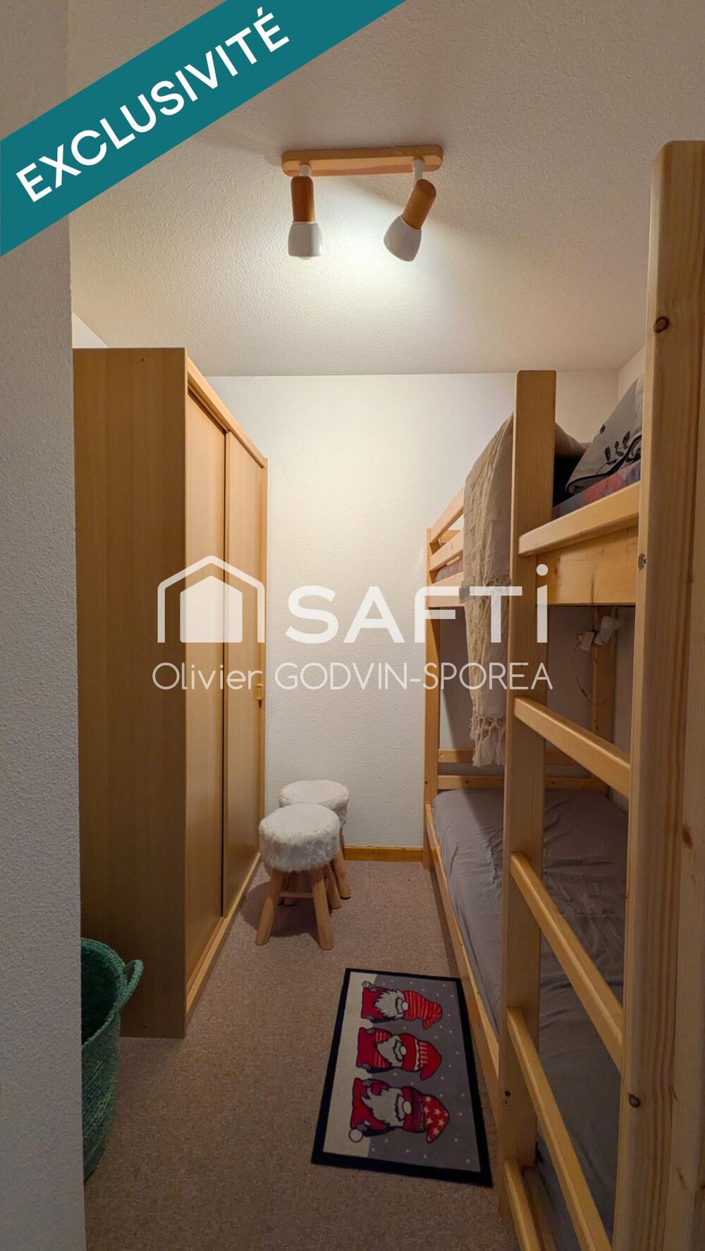 Vente Appartement Studio cabine de 22 m2 avec balcon exposé sud et casier à ski offrant une vue dégagée sur les alpages et montagnes environnantes Le biot