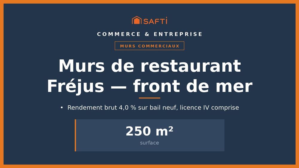   Murs de restaurant 250 m², front de mer Fréjus 