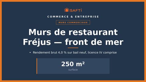 Murs de restaurant 250 m&sup2;, front de mer Fr&eacute;jus 1640000 83600 Frejus