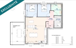  Appartement  vendre 4 pices 73 m