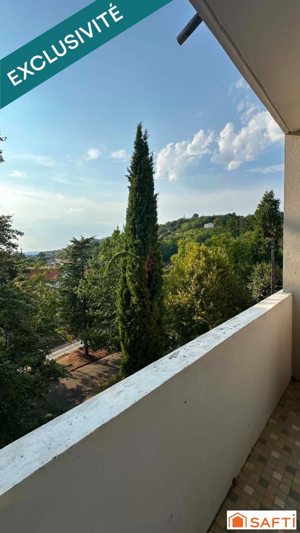 AGEN - T3 RÉNOVÉ  DPE B  GARAGE + CELLIER  BALCONS  VUE DÉGAGÉE