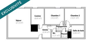  Appartement � vendre 3 pi�ces 63 m�