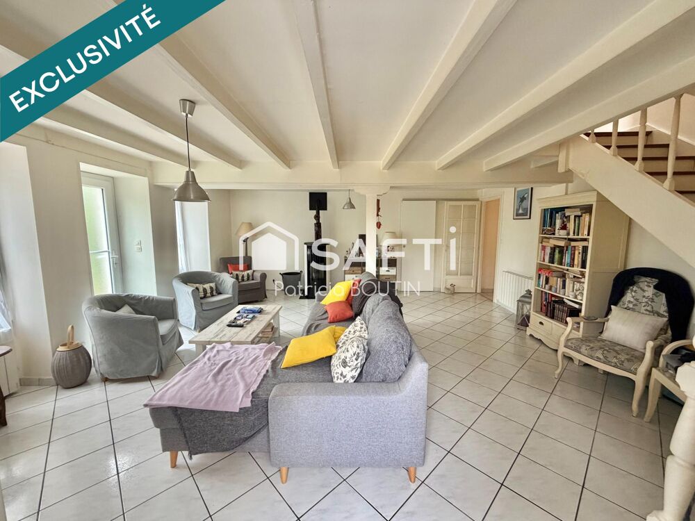 MAISON EN PIERRE 4 CHAMBRES + GARAGE ET JARDIN A SAINTE OUENNE