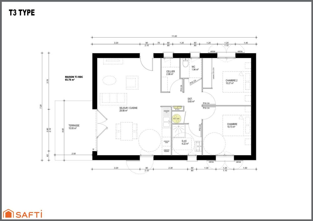 PROJET MAISON + TERRAIN 10MIN D'OLORON SAINTE-MARIE
