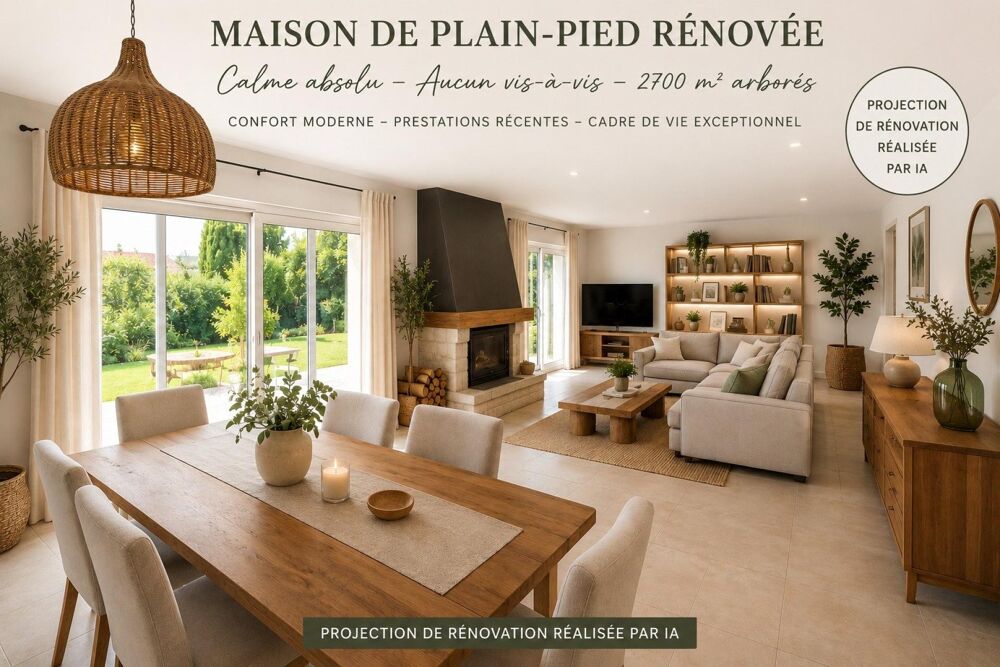 Plain-pied 136 m² sans vis-à-vis au calme avec 2700 m² arborés