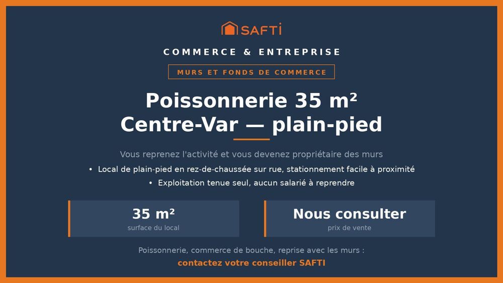   Poissonnerie centre-Var : murs et fonds vendus 