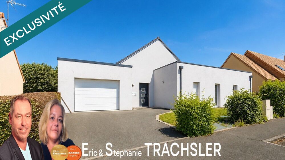 Pavillon contemporain de plain-pied  3 chambres  garage - La Milesse