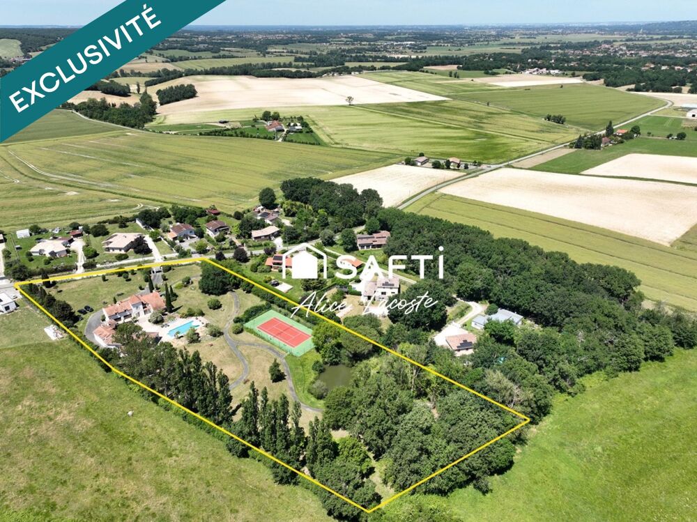 Propriété avec parc, piscine, tennis et étang