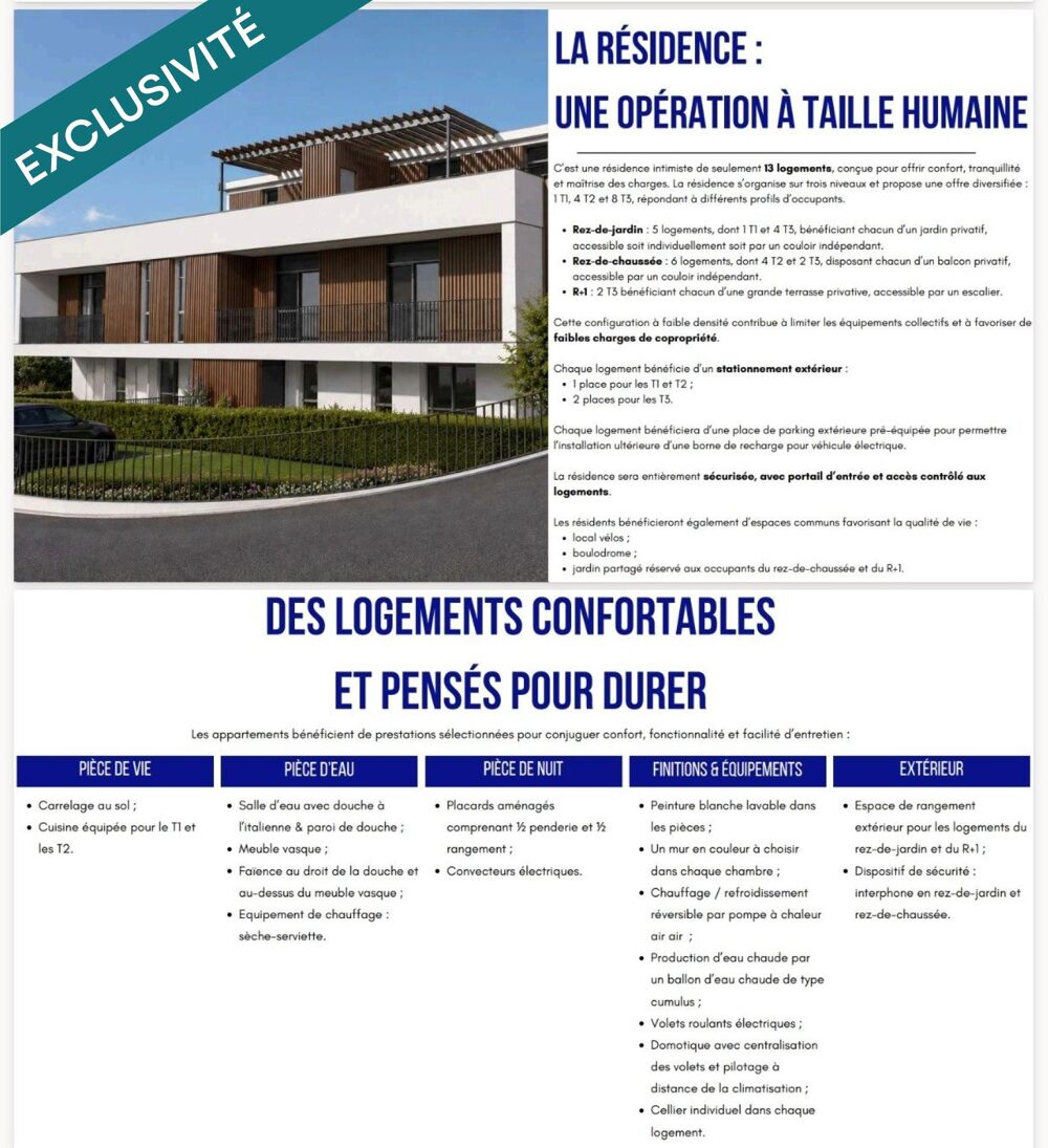 T2 avec place de parking