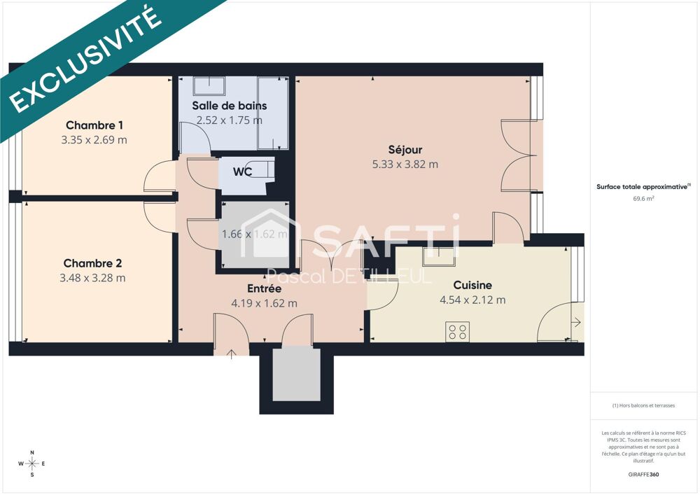 GARCHES - Buzenval appartement 3 pièces 70m2