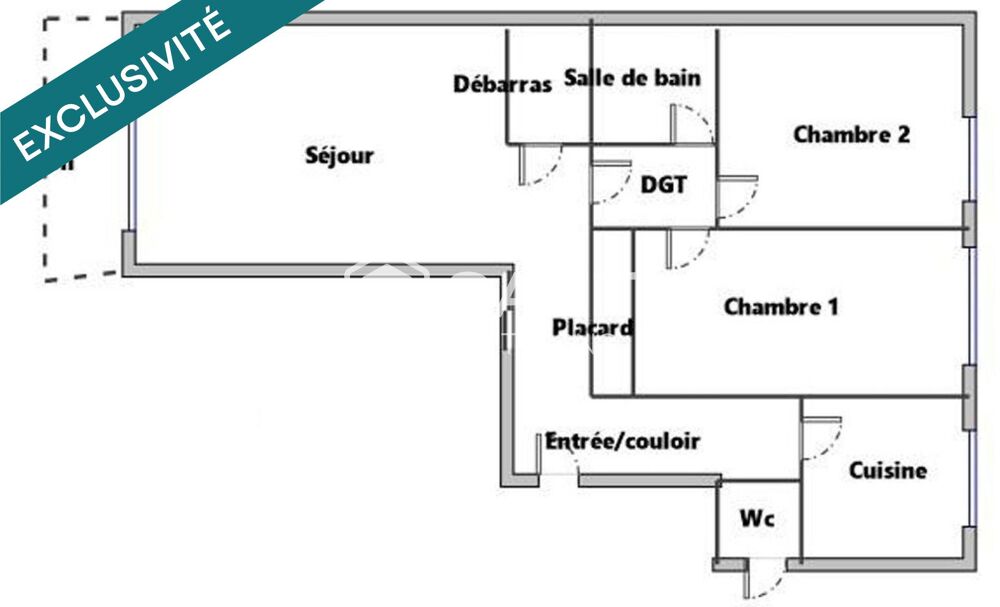 Vente Appartement T3 - 65m2 - SEJOUR/SAM - CUISINE - 2 CHAMBRES - SDB - BALCON - CAVE - PARKING Montrouge