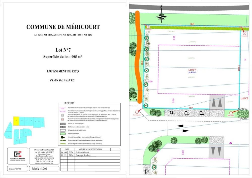 Vente Terrain Terrain à bâtir lotissement résidentiel Mericourt