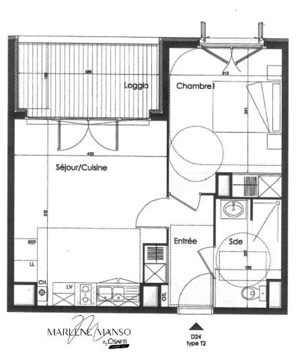 Vente Appartement T2 avec loggia + place de parking couverte Villenave-d'ornon