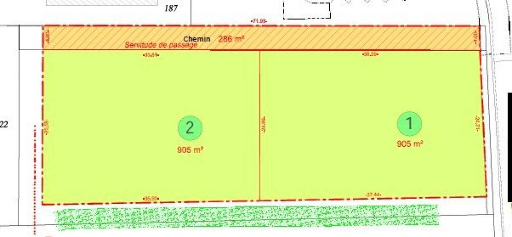 Vente Terrain ROGGENHOUSE- Terrain viabilisé  905 m² avec belles dimensions Roggenhouse