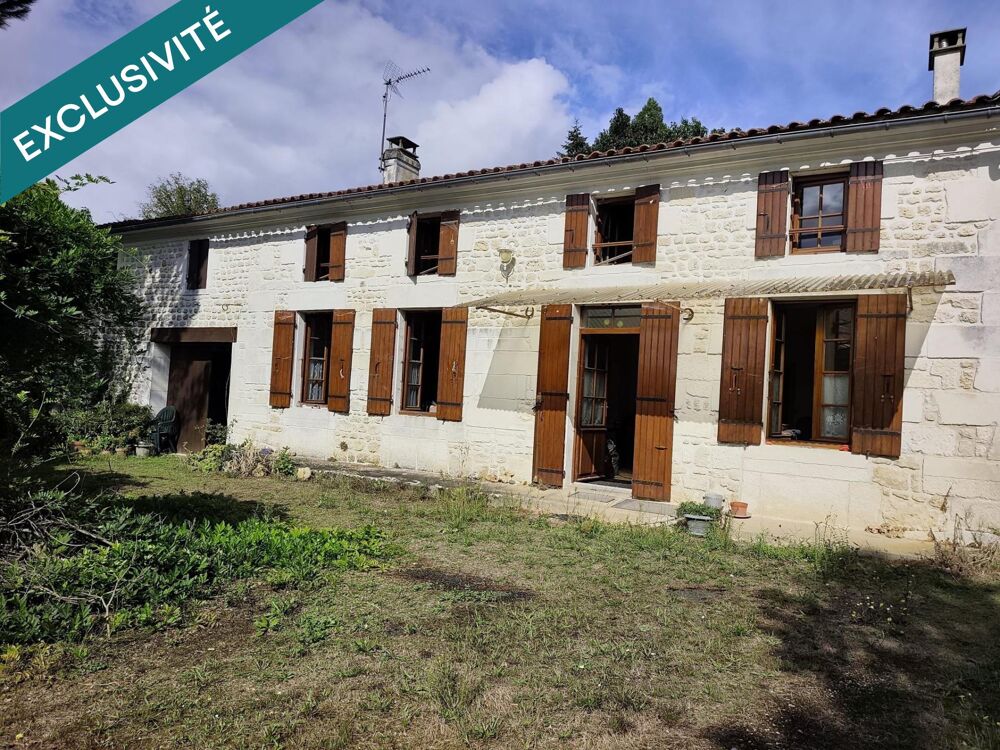 Maison charentaise 153 m²  chai 90 m²  3,47 ha  hangar