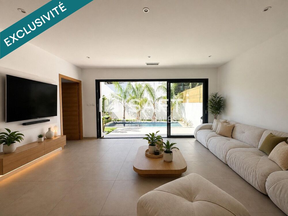 Vente Maison PERPIGNAN, PORTE D ESPAGNE, BELLE VILLA NEUVE DE 130 M2, T5 AVEC PISCINE ET GARAGE Perpignan
