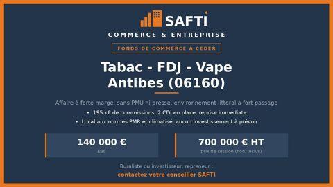 Antibes commerce tabac FDJ vape 85 m&sup2; 700000 06600 Antibes