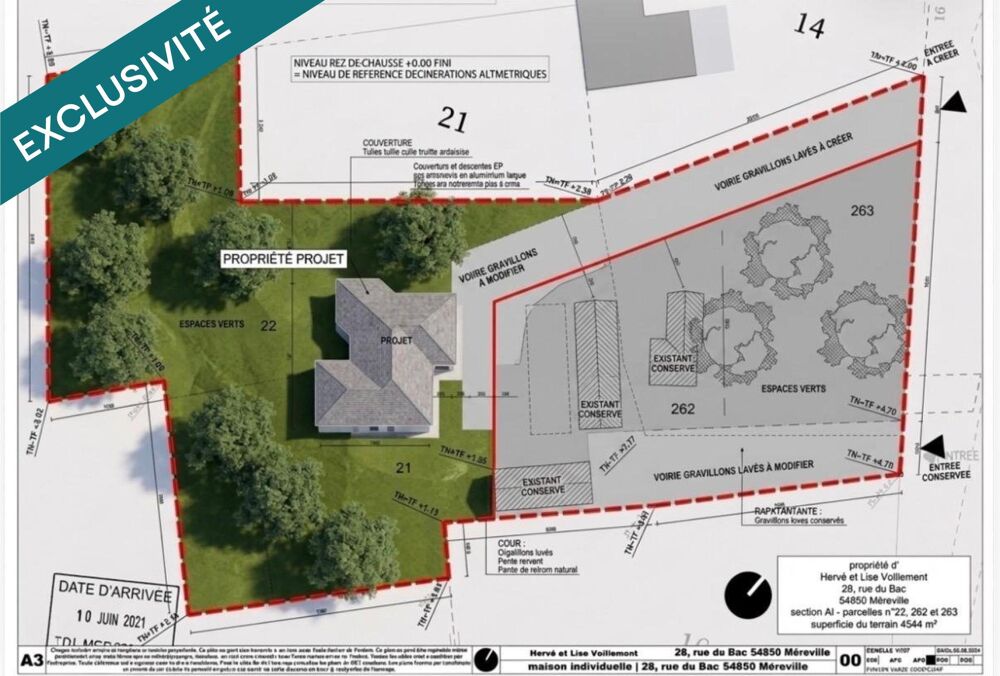 Vente Maison Plain pied 138m2 sur un terrain de +3000m2 Mereville