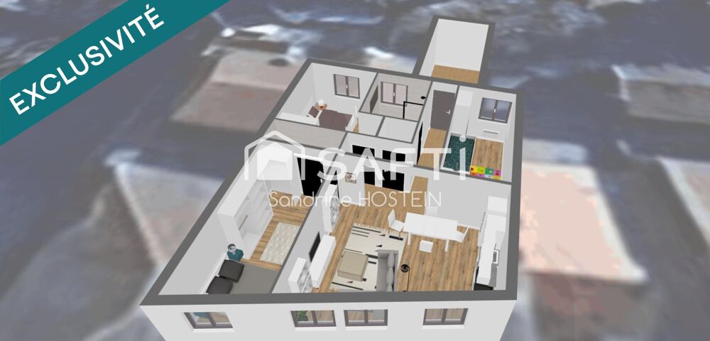 Appartement de 87m2 rénové avec 3 chambres et 2 salles de bain