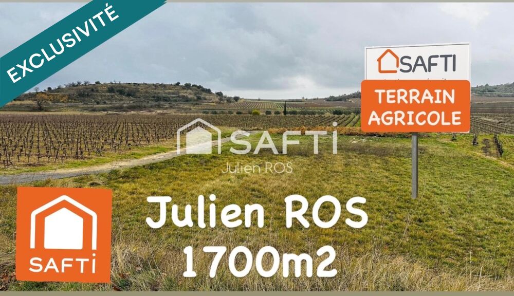 Vente Terrain Terrain agricole 1 700 m² – Pouzolles / Espondeilhan - Bordure route D15 Pouzolles