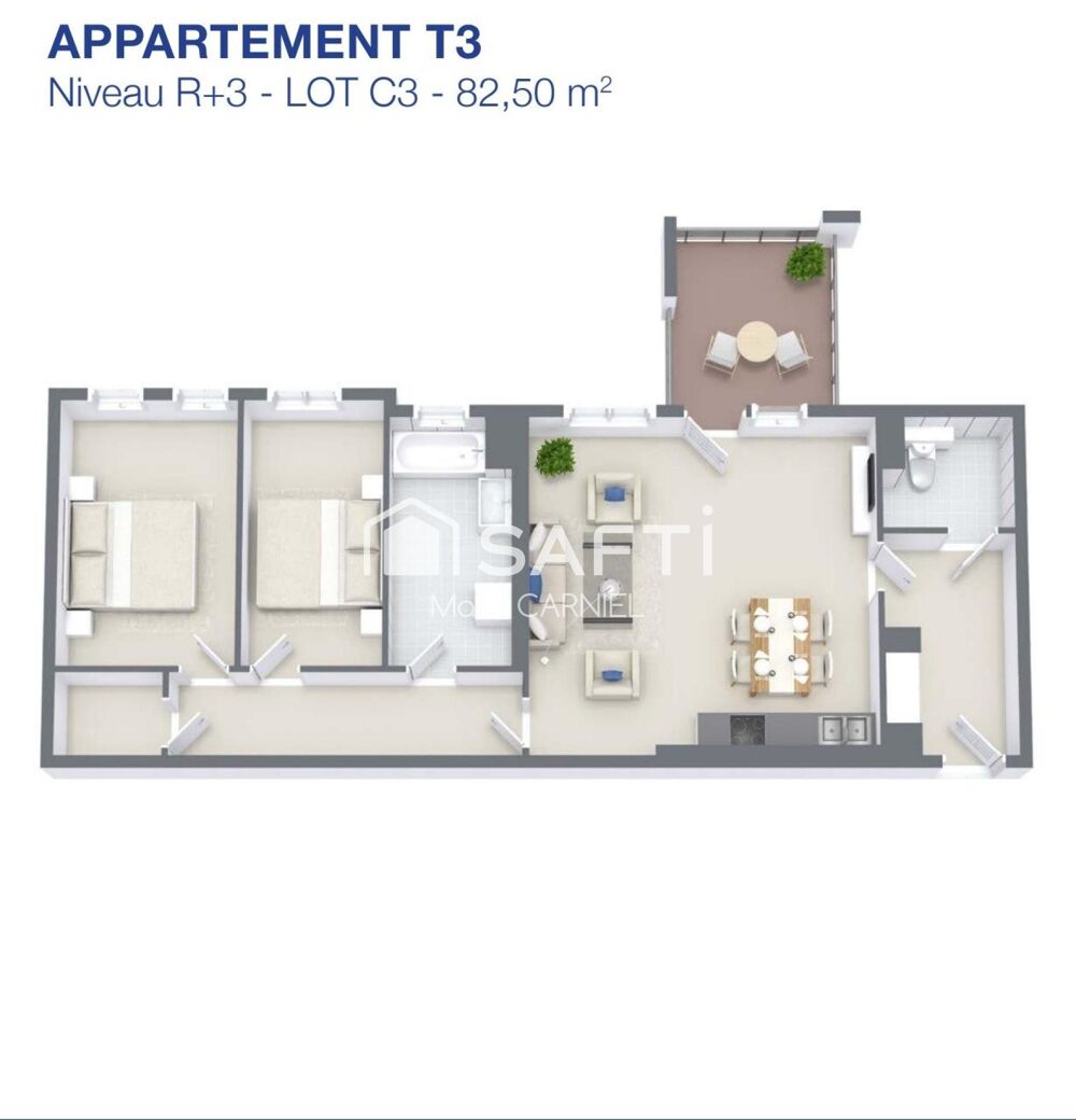 Appartement de standing T3,2ch à Lexy