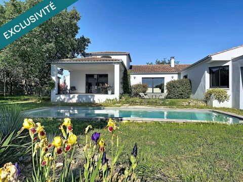   Derni�re maison avant les vignes � Villa contemporaine de plain-pied avec piscine Maison - 5 pi�ce(s) - 165 m�