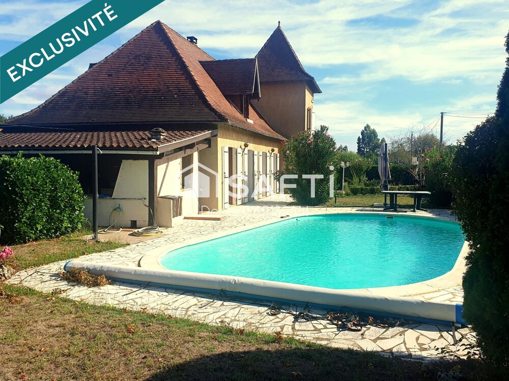 Périgourdine 5 pièces + piscine + garage double + carport