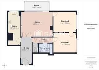  Appartement � vendre 3 pi�ces 73 m�