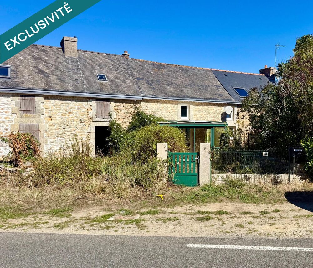Bâtisse en pierre de 50 m² à rénover, avec véranda et jardinet.