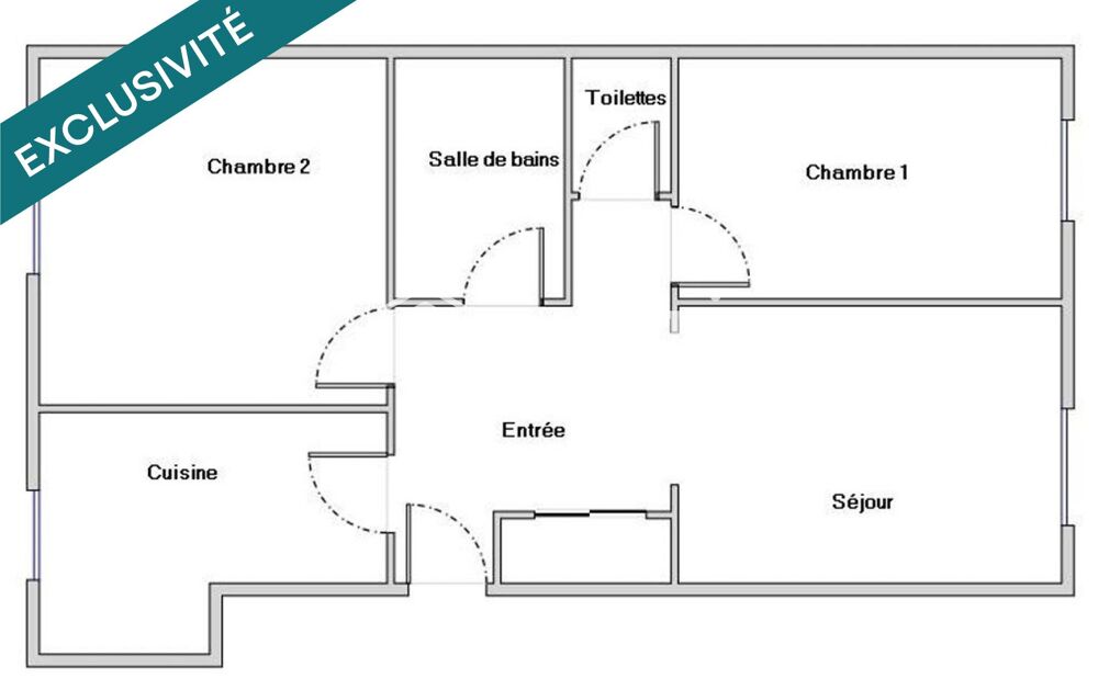3p, parfait état, 2 grandes chambres, box, cave