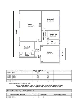  Appartement  vendre 3 pices 76 m