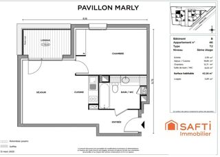  Appartement  vendre 2 pices 43 m